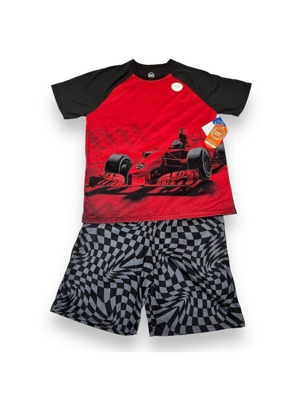 Wonder Nation Boys Race Car Short Sleeve 2-Piece Sleep Set Size 14/16 Husky